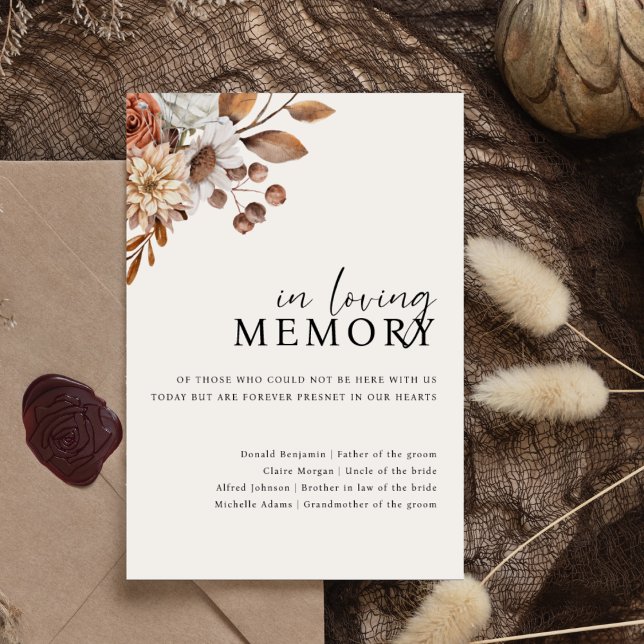 Poster Cream Boho na memória amorosa Sinal de Casamento (Criador carregado)