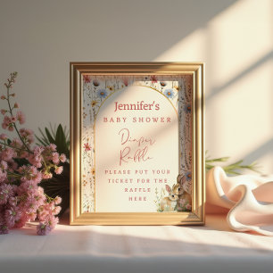 Poster Cream Wildflower Bunny Rusny Raffle Fralda