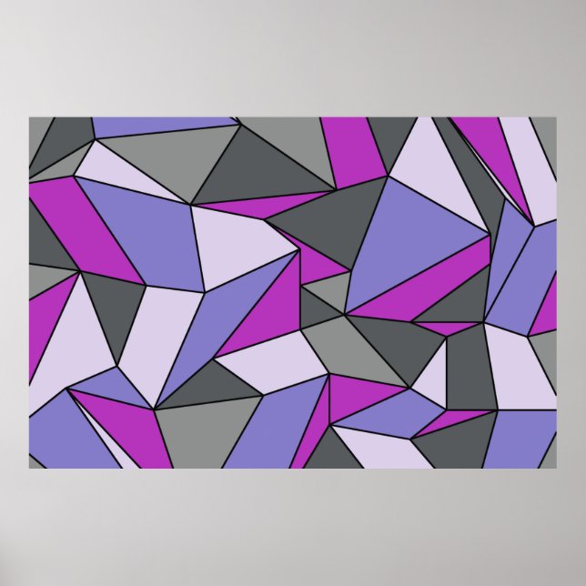 Poster "Creases" Cinza Roxa Extra Grande (Frente)