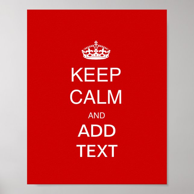Poster Create own keep calm accessory, add text customise (Frente)