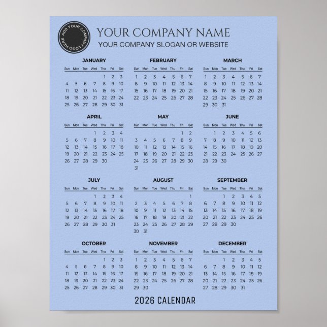 Poster Create Your Own 2026 Company Calendar |  (Frente)