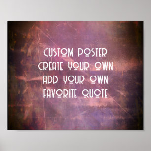 Poster create your own add text distressed dark rose