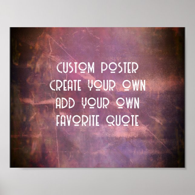 Poster  create your own add text distressed dark rose  (Frente)
