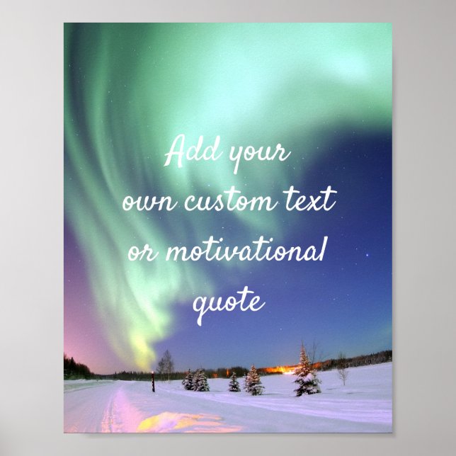 Poster Create Your Own Custom Quote - Northern Lights (Frente)