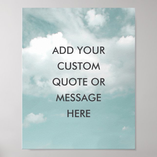 Poster Create Your Own Motivational Quote - Sky -Clouds (Frente)