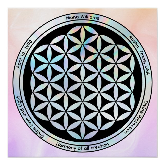 Pôster Creation Harmony – Sacred Geometry Symbol (Frente)