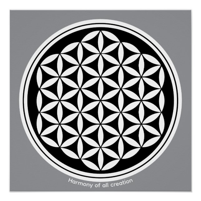 Pôster Creation Harmony – Sacred Geometry Symbol (Frente)
