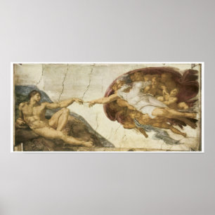 Poster Creation of Adam, 1510, Michelangelo