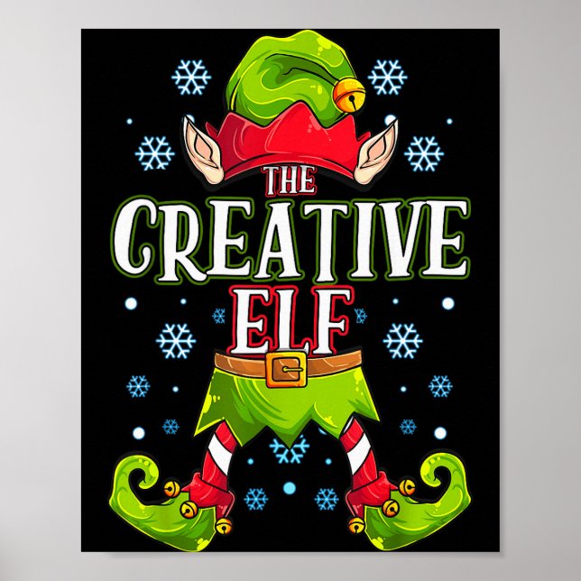 Poster Creative Elf Matching Family Group Christmas Party (Frente)