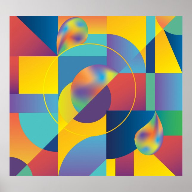 Poster Creative Geométrico: Abstrato Vintage Cobrir. (Frente)