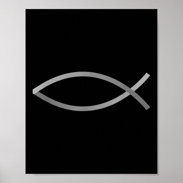 Poster Credo Com Estilo Peixe Jesus Símbolo Cristão (Frente)