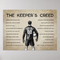 Credo de Goleiro de Futebol Monograma Vintage