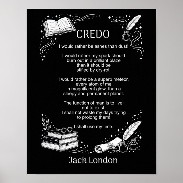 Poster Credo de Jack London (Frente)