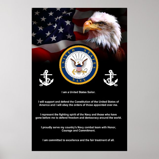Poster Credo de Marinhos dos Estados Unidos (Frente)