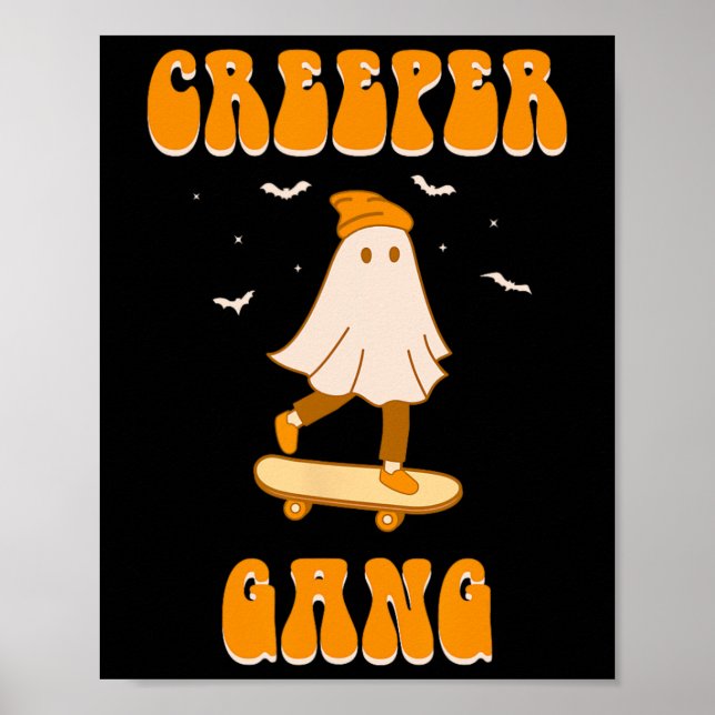 Poster Creeper Gang Fantasma Skateboard Funny Halloween S (Frente)