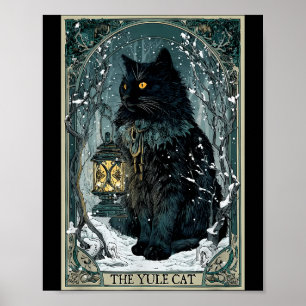 Poster Creepmas Vintage O Gato Yule Cartão Tarot Natal So