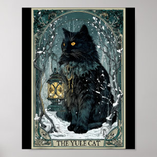 Poster Creepmas Vintage O Gato Yule Cartão Tarot Natal So