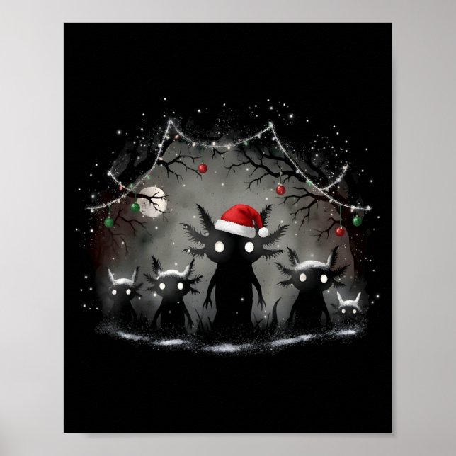 Poster Creepy Gothic Christmas Axolotl Aesthetic Horror N (Frente)