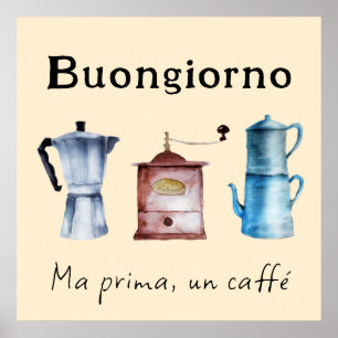 Poster Creme De Pote De Café Moka Retro Italiano