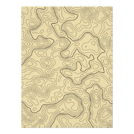 Pôster Creme Topografia Map Poster