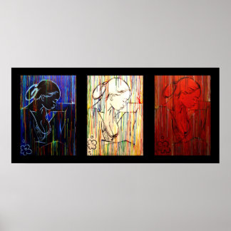 Poster Creole Rain - drapeau tricolore