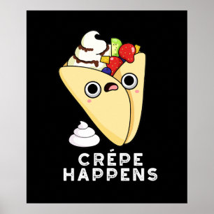 Poster Crepe Acontece Comida Engraçada Arma Escuro BG