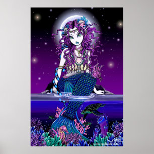Poster crepuscular da sereia da lua de Uxia