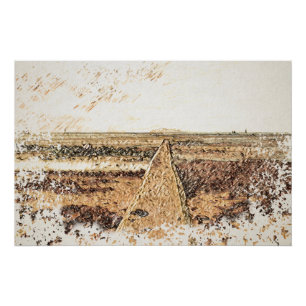 Pôster Crepúsculo Costeiro: Aquarela da Praia de Ardrossa