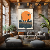 Crepúsculo de Dubai - Reflexos Minimalistas da Sil