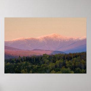 Pôster Crepúsculo e Monte Washington em New Hampshire's