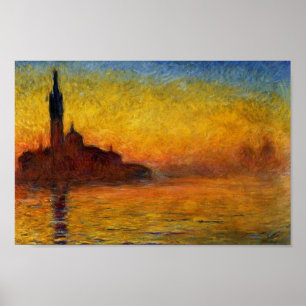 Poster Crepúsculo, Veneza por Claude Monet