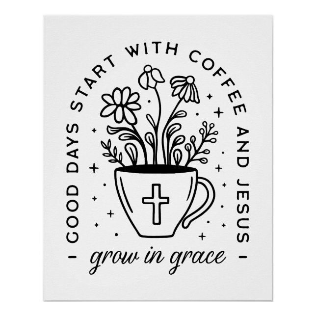 Pôster Cresça em café com graça (Frente)