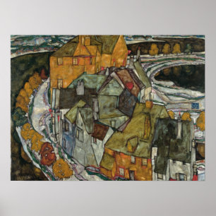 Pôster Crescente de Casas II, Cidade Ilha por Egon Schiel
