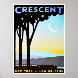 Poster CRESCENTE Nova York à Viagens vintage de Nova Orl