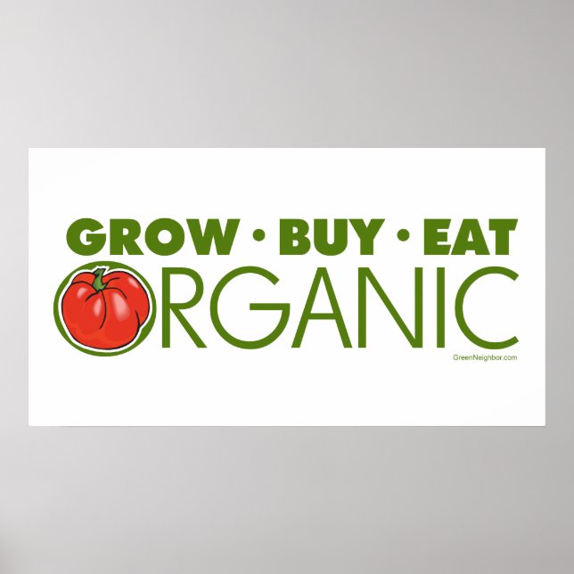 Pôster Crescer, Comprar, Comer Orgânico (Frente)