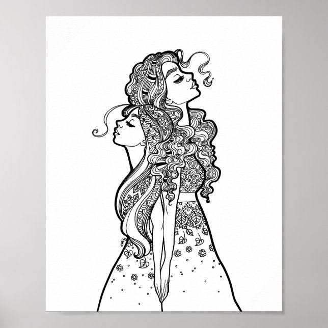 Poster Crescer Juntos - Retrato de Arte da Filha-Mãe (Frente)