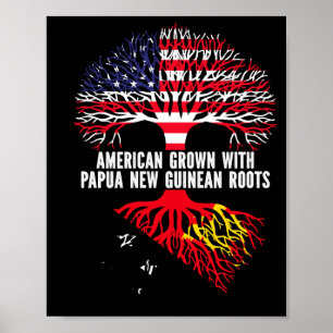 Poster Crescido Americano Com Raízes Papua-Nova Guiné EUA