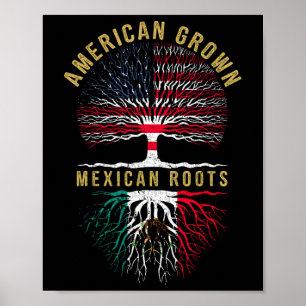 Poster Crescido Americano Raízes Mexicanas Apaixonado pel