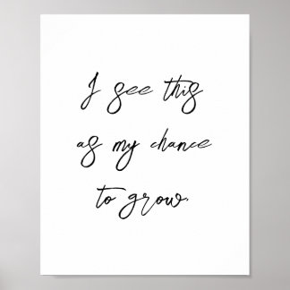 Poster Crescimento Mindset Sucesso Afirmação Cotação Posi