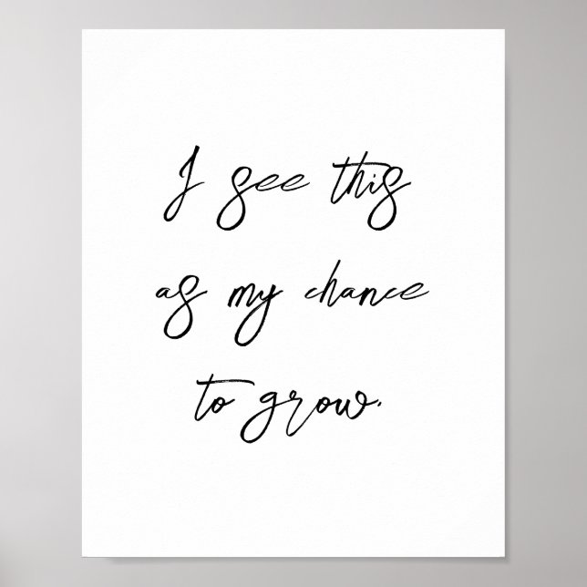 Poster Crescimento Mindset Sucesso Afirmação Cotação Posi (Frente)