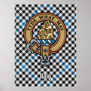 Poster Crestão do Clã Haig sobre Xadrez Tartan