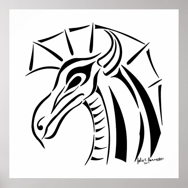 Pôster Crested Dragon Print (Frente)