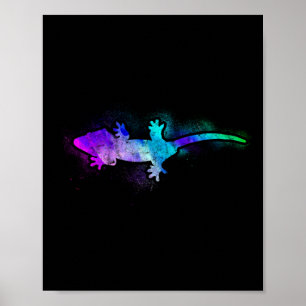 Poster Crested Gecko Watercolor