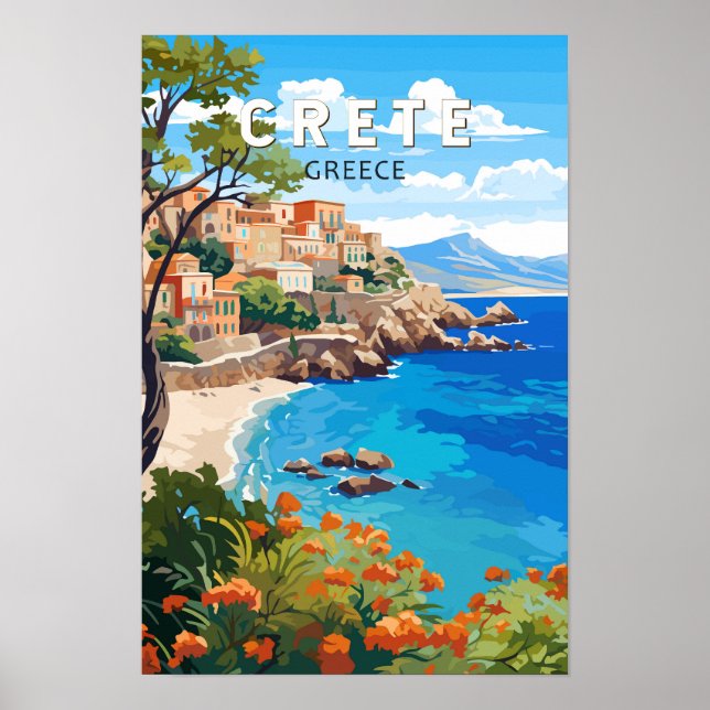 Poster Creta Grécia Viagem Arte Vintage (Frente)
