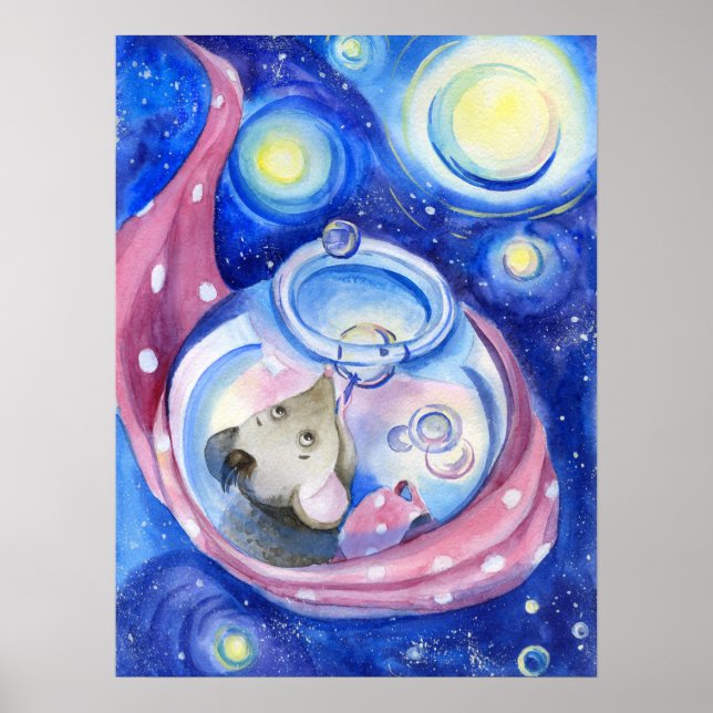 Poster Cria-d-água do Rato de Cartoon (Frente)