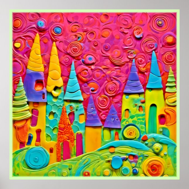 Poster Criação Colorida de Clay Inovadora (Frente)