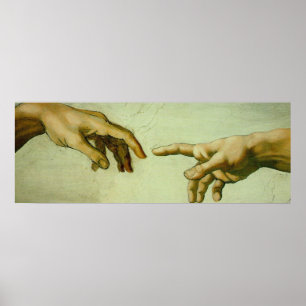 Pôster Criação de Adam (detalhe-mãos)