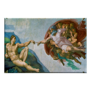 Pôster Criação de Adam - Michelangelo 1475 - 1564