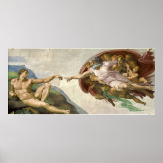 Poster Criação de Adão - Michelangelo