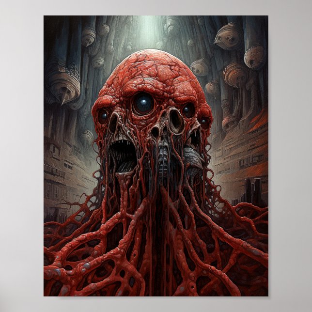 Poster Criação de alienígenas de Arte de Horror Sci-fi (Frente)